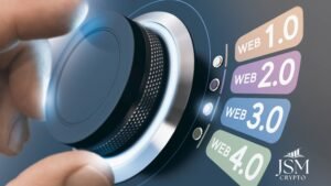 A hand dialing from web 2.0 to web 3.0